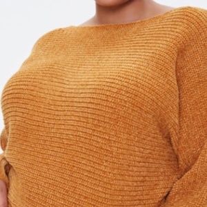 Forever 21 Amber Cable Knit Drop Sleeve Sweater(M)